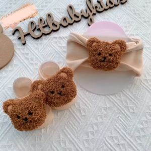 Set Vớ Gấu Ngắn + Băng đô Màu Be / Nâu Cho Bé Gái Bé Trai Đầy Tháng Thôi Nôi