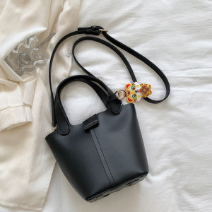 Fashionable Small Bucket Bag Womens Crossbody Shoulder Bag Versatile Trendy Handbag Soft PU Leather Magnetic Buckle Closure