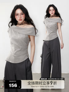 เสื้อยืดคอกลมแขนกุดทรงเข้ารูปสไตล์ฝรั่งเศส Yuzhi เสื้อผ้าทำงานฤดูร้อน ทรงเข้ารูป ไม่มีปก เสื้อผ้าทำงานสไตล์ยุโรป