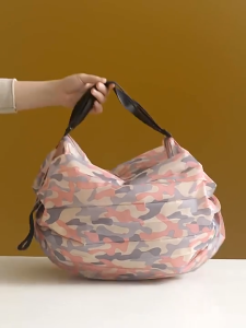 Portable Large Capacity Folding Shopping Bag Travel Sling Bag Reusable Grocery Tote Bag