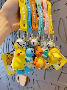 (SG Seller) Genuine Pokemon Pikachu Psyduck Keychain Anime Figure Pokémon Squirtle Psyduck Keychain Model Car Keychain Boys Girls Toys Gift