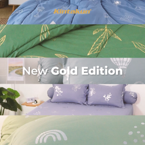 Kintakun Sprei Fitted 160x200 Tinggi 30cm D’LUXE Gold Seprai Anti Bakteri Metallic Printing - Varian Motif
