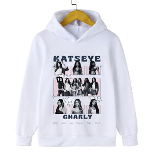 Potdemiel | Katseye Girls Print Hoodie Boys and Girls Hoodie Casual Pullover Idol Print Harajuku Sportswear Warm Long-Sleeved Top