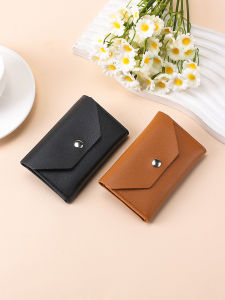 กระเป๋าใส่บัตรหนังแท้บางเฉียบขนาดเล็กสำหรับผู้ชายและผู้หญิง 2025 กระเป๋าใส่เหรียญแบบพับสองครั้งความจุขนาดใหญ่ กระเป๋าใส่บัตรแบบหนังแท้สำหรับเยาวชน