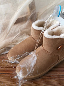 UMIAK Womens Snow Boots Large Size Genuine Cowhide Thickened Fleece Insulation Northern Cotton Shoes Waterproof Short Tube