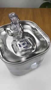 Pet Water Dispenser Smart Water Dispenser For Dog 304 Stainless Steel Cat Water Fountain Outdoor Garden Dog Water Drinker Dispenser Automatic Water Fountain For Cat Filters Feeder Motion Sensor 2.2L Water Level Window-Phoenix Hub