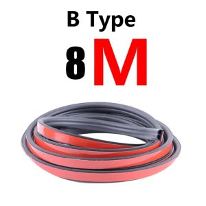 8/5 Meters Car Door Seal Strips Sticker B Shape Weatherstrip Rubber Seals Sound Insulation Sealing For Door Trunk Rubber Strip