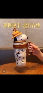 Media[COD] แก้วเก็บเย็น แก้วเก็บความเย็น ความจุ 800ml แก้วน้ำดื่มเด็ก สนูปปี้ที่น่ารัก พร้อมด้ามจับ พร้อมหลอด กระติกเก็บเย็น กระติกน้ำร้อนสแตนเลส316 ของขวัญสําหรับเด็ก