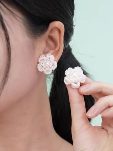 SANFU | Bông Tai Ngọt Ngào Với Hoa Bằng Hạt Độc Đáo