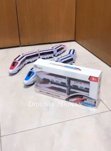 Mainan Anak Kereta Api Cepat MRT Train High Speed Elektrik Bump And Go Suara Lampu 4 Gerbong
