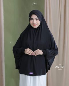 Best seller Jilbab hijab kerudung bergo wanita dewasa jersey instan jumbo syari lengan tangan terbaru new terlaris terkini modern kekinian daily viral 2024 Arrafi AR 858 adem mudah di bentuk cantik pet antem bahan cantik bayar di tempat COD gratis ongkir