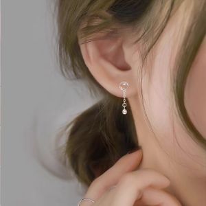 S925 Pure Silver Moon And Star Earrings for Women Fashionable Luxury Trendy Hoop Earrings Korean Style Jewelry Accessories
