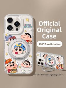 YOUSIDUN | Rotation Bracket Magnetic Full Cover Anti-fall Clear Phone Case With Cartoon