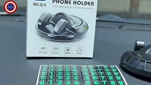 Multifunctional Rotating Car Phone Holder & with Parking Number Plate 2-in-1 Design 360° Adjust Anti-Slip Base Q-8 TSG