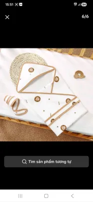 Chăn Choàng Ủ Cotton Trần Xốp Có Mũ Kèm Dây Đai Mẫu Viền Phong Cách Hàn Cho Bé