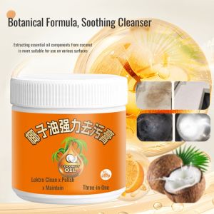 【Household Ceaning】Coconut Oil Powerful Stain Remover Paste Household Kitchen Pots and Pans Bathroom Yellowing Polishing Tile Cleaning Leave-In Detergent Care椰子油三效合一强力去污膏