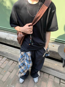 Cleanfit Short Sleeve 320G Heavy Weight American Retro Small Neckline Pure Cotton T-shirt Mens Fancy Inner Half Sleeve