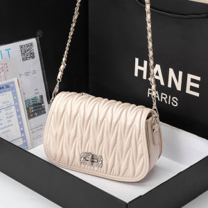 Fashionable Folded Chain Ladies Crossbody Bag 2024 New Design Soft Cowhide Leather Single Shoulder Bag Popular Trend Accessory