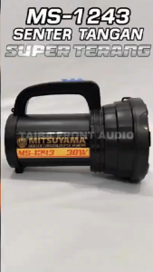 Senter led jumbo 30W kabel charger tahan lama Mitsuyama Senter LED Super Terang 30Watt - Senter Ronda MITSUYAMA MS-1243 30 Watt senter Emergency Senter tahan air dan tahan lama Sinar Putih jarak jauh senter LED super terang senter taktis USB ~FSS