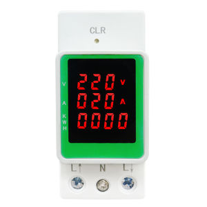 Din Rail đa chức năng Ampe kế kỹ thuật số vôn kế đồng hồ đo năng lượng điện 100A dòng điện áp đồng hồ kWh