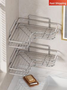 Wall-Mounted Hole-Free Bathroom Storage Rack
