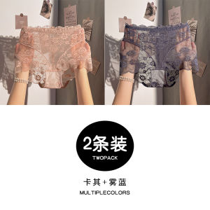 กางเกงชั้นในลูกไม้เอวสูงผ้าฝ้ายแท้สำหรับผู้หญิง กางเกงชั้นในทรงสามเหลี่ยมบางเซ็กซี่ กางเกงชั้นในผ้าฝ้ายกันแบคทีเรียสำหรับผู้หญิง