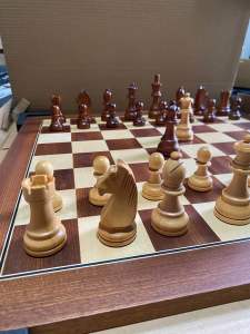 Chessmate • German Knight Classic Wooden Chess Set (wooden board + wooden pieces + bag)