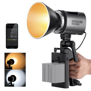 NEEWER MS60B 65W Metal Mini COB LED Video Light with App Control CRI97+ 2700K-6500K Bowens Mount Photography Lighting