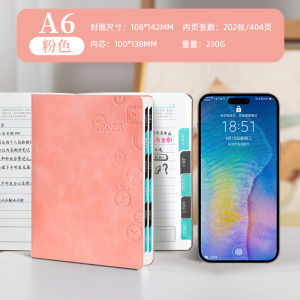 Portable A6 Mini Diary Notebook Pocket Size Thickened Soft Leather Daily Learning Self-Discipline Punching Time Management Planner Book
