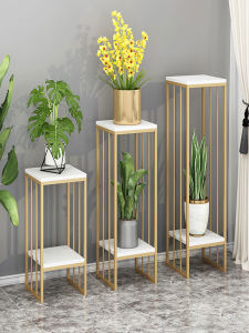 Iron Art Flower Stand Balcony Indoor Decorative Display Rack Plant Pot Stand Free-Standing Metal Structure Multi-Functional