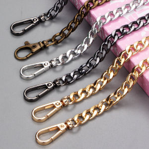 Womens Metal Chain Shoulder Strap Golden Black