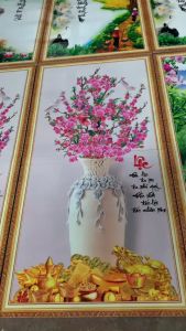 Tranh gạch 3d ốp tường tranh hoa mai - HBV654