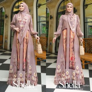 (13) OMEIRO SHELA 3 Baju Gamis Syari Wanita Muslimah Shella Series 3 By Omeiro. Nazra Sha