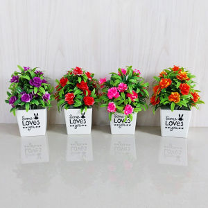 Sampai7an PBP12 / Pot Bunga Plastik Mawar Palsu Tanaman Hias Dekorasi Rumah Roses Artificial Imitasi Ruang Tamu Cantik / COD
