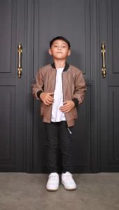 Jaket Kulit Anak - Jaket Motor Kulit Viena Sintetes Lembut K193