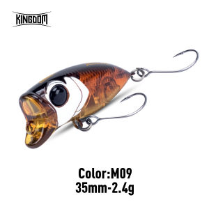 Kingdom Micro Minnow  Fishing Lures 2.4g 35mm High Quality Z-Action Floating Popper Single Hook Topwater Hard Bait For Bass Pike