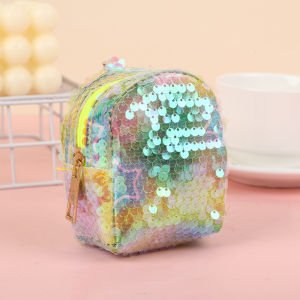 Girls Cute Princess Coin Purse Key Holder Student Macaron Color Mini  Sparkling Wallet Simple Modern Style Keychain Wallet