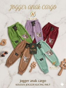 Joger Anak Variasi Motip KUCING Lucu Usia 1-8 Tahun Laki-laki/Perempuan bahan fleece premium