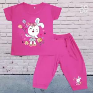 Setelan Anak Perempuan Usia 1-8 Tahun Lengan Pendek Cute Girl