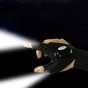 1Pcs Led Night Light Fishing Gloves Waterproof Night Light LED Flashlight Gloves Durable Left Right Fingerless Gloves Outdoor Gear Cycling fishing light torch light for Fishing Gloves for men