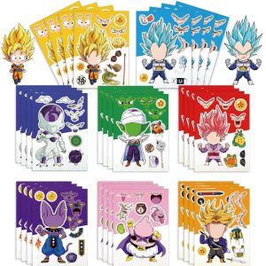Bandai | 16 Tờ Dragon Ball Anime Bộ Hình Dán DIY Make-a-Face Xếp Hình Đề Can Hoạt Hình Ghép Hình Trẻ Em Quà Tặng 4-6Cm