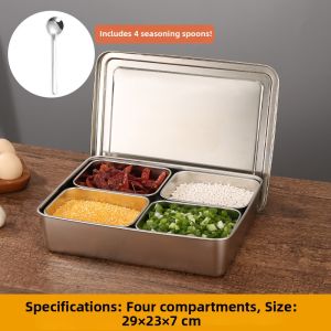 Street Vendor Seasoning Storage Tool Set With Spoon