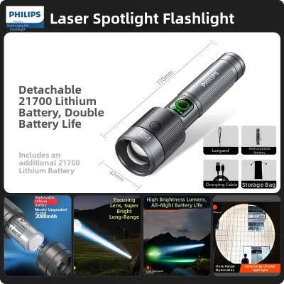 Philips | High Intensity Long Range Power Flashlight Rechargeable Durable