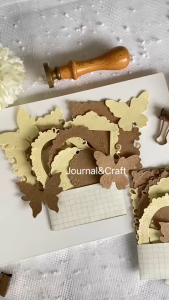 COD✨12pcs paper cutting deco kertas dekorasi jendela butterfly die cut paper vintage frame scrapbook album deco paper kertas dekorasi journal vintage hiasan cute lucu gemashh termurah by JournalandCraf