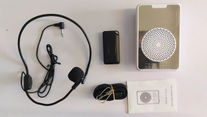 Wireless 4500mAh Microphone Teacher 15 Advantages Voice mic Amplifier Loudspeaker lapel Speaker Display with FM card Repeat USB flash drive interface playback