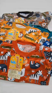 3STEL BAJU BAYI 3-18 BULAN ANTI LUNTUR FULL PRINTING GAFFYKIDS KANCING PUNDAK CELANA PAMPERS