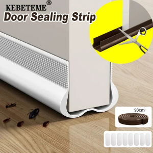 KEBETEME ซีลกันประตูพับได้ประตูพีวีซีด้านล่างแถบปิด93ซม. มีช่องว่างกันหนาวแบบหนา