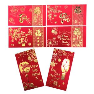 [Lì xì Nhung] Combo 6 bao lì xì Tết 2026 giấy nhung mềm mẫu chử Hoa chất lượng siêu rẻ siêu sang - shop giao hình ảnh in ngẫu nhiên