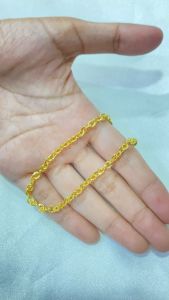 Noinacc Gelang Tangan Wanita Rantai Nori Warna 24 Karat Lapis Emas