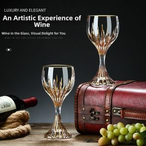 Luxury Gold-trimmed Crystal Glass Goblet